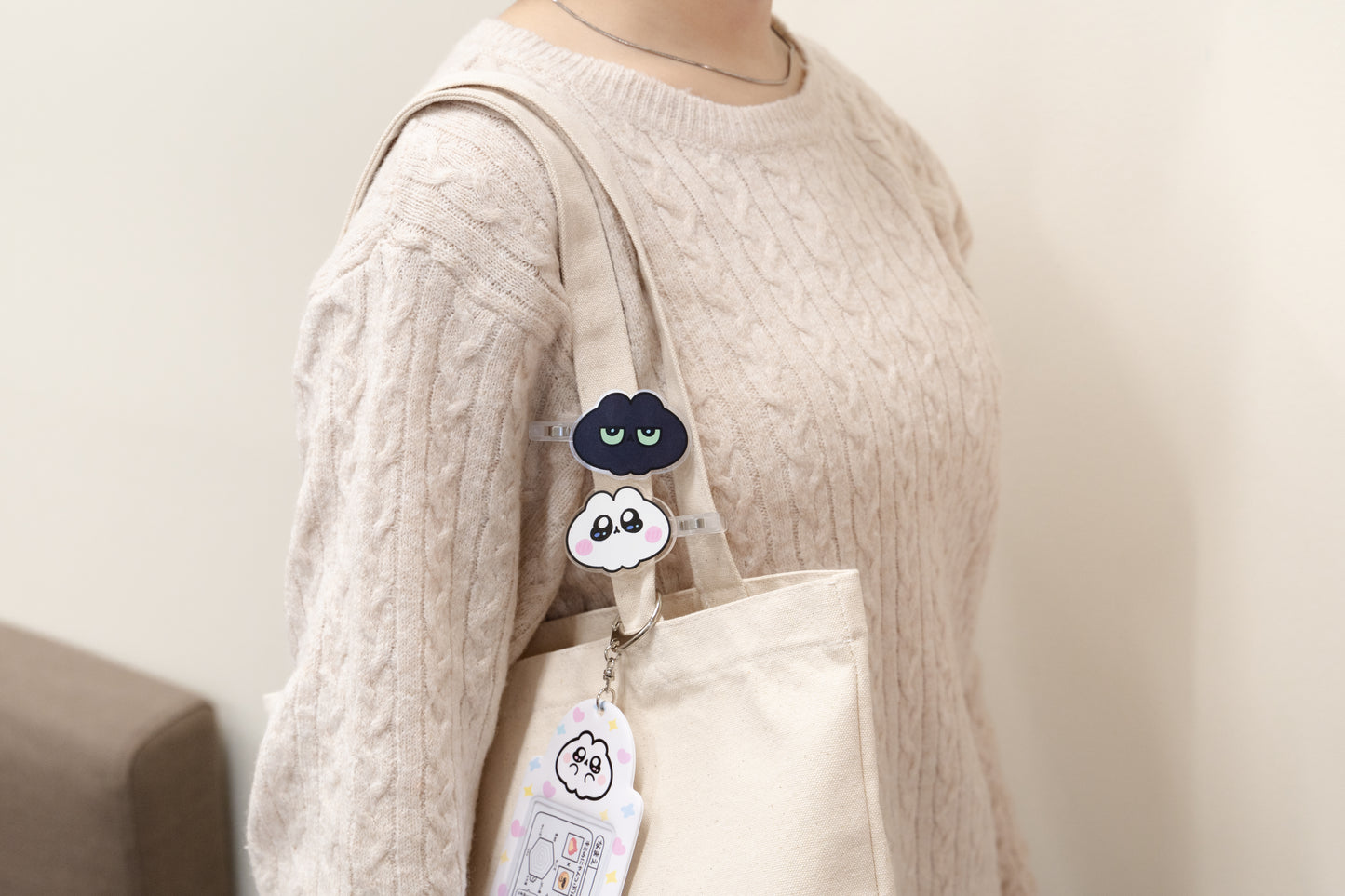 アクリルヘアクリップ にゃんつぶ&くろつぶ