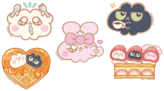 にゃんつぶ　パステルステッカー（全5種）