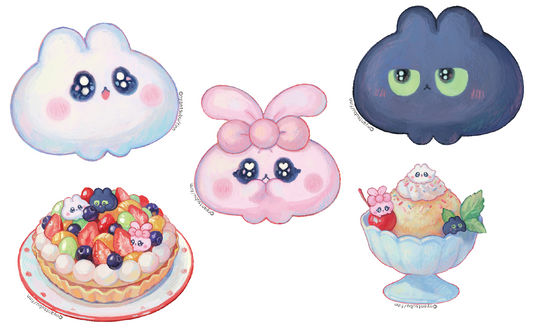 にゃんつぶ　ゆめかわステッカー（全5種）