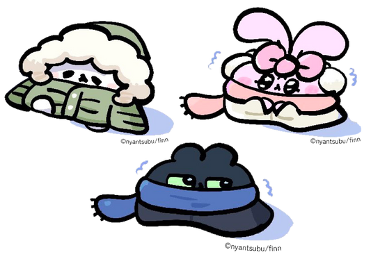 にゃんつぶ　冬服ステッカー（全３種）