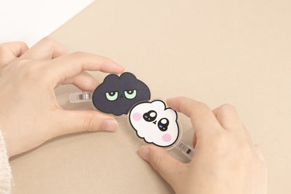 アクリルヘアクリップ　にゃんつぶ＆くろつぶ