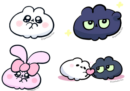 にゃんつぶ　ホログラムきらきらステッカー（全4種）